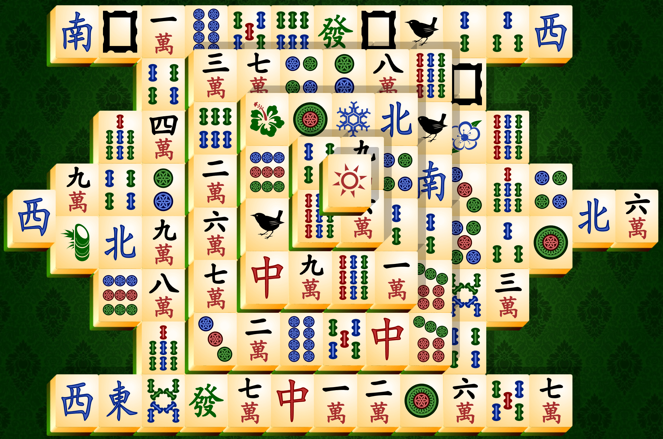 Mahjong Patience, de Schildpad-indeling